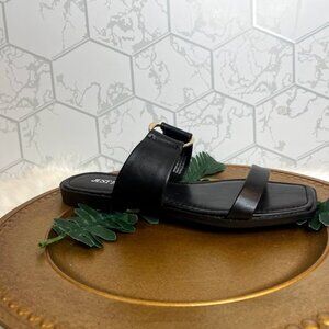 JustFab Black Sandals | Strappy Open Toe Heels | Classic Minimalist Dress Sandal